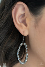 ARTIFACT Checker - Black Earrings - Paparazzi Accessories