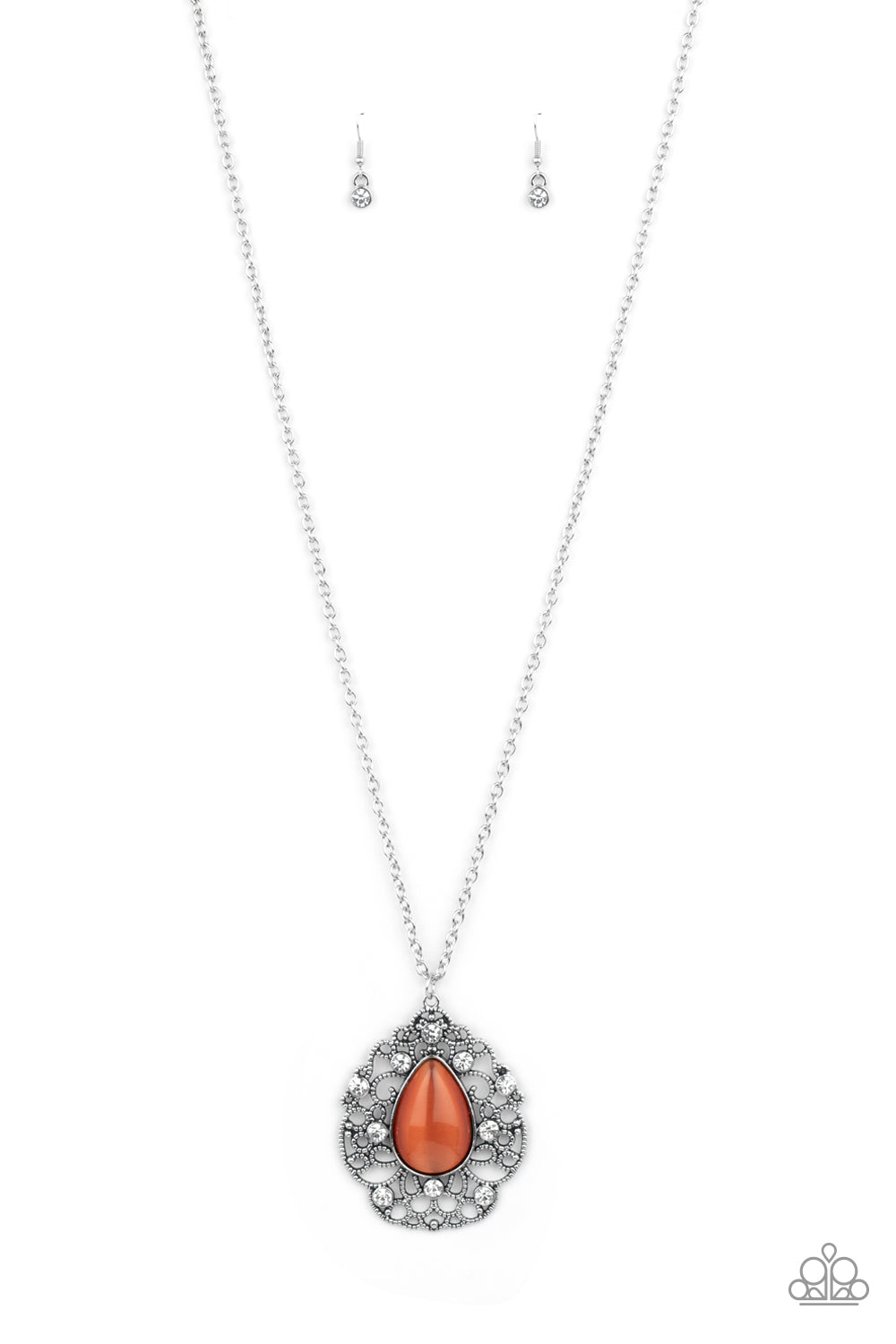 five-dollar-jewelry-bewitched-beam-orange-necklace-paparazzi-accessories