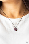 Pitter-Patter, Goes My Heart - Purple Necklace - Paparazzi Accessories