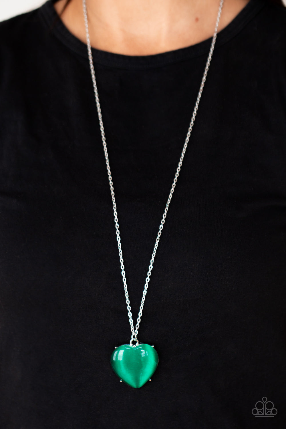 Warmhearted Glow - Green Necklace - Paparazzi Accessories