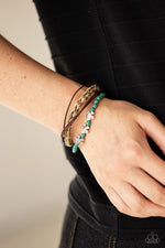 Raffia Remix - Blue Bracelet - Paparazzi Accessories