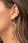 Talk In Circles - Copper Post Earrings - Paparazzi Accessories