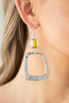 Material Girl Mod - Yellow Earrings - Paparazzi Accessories