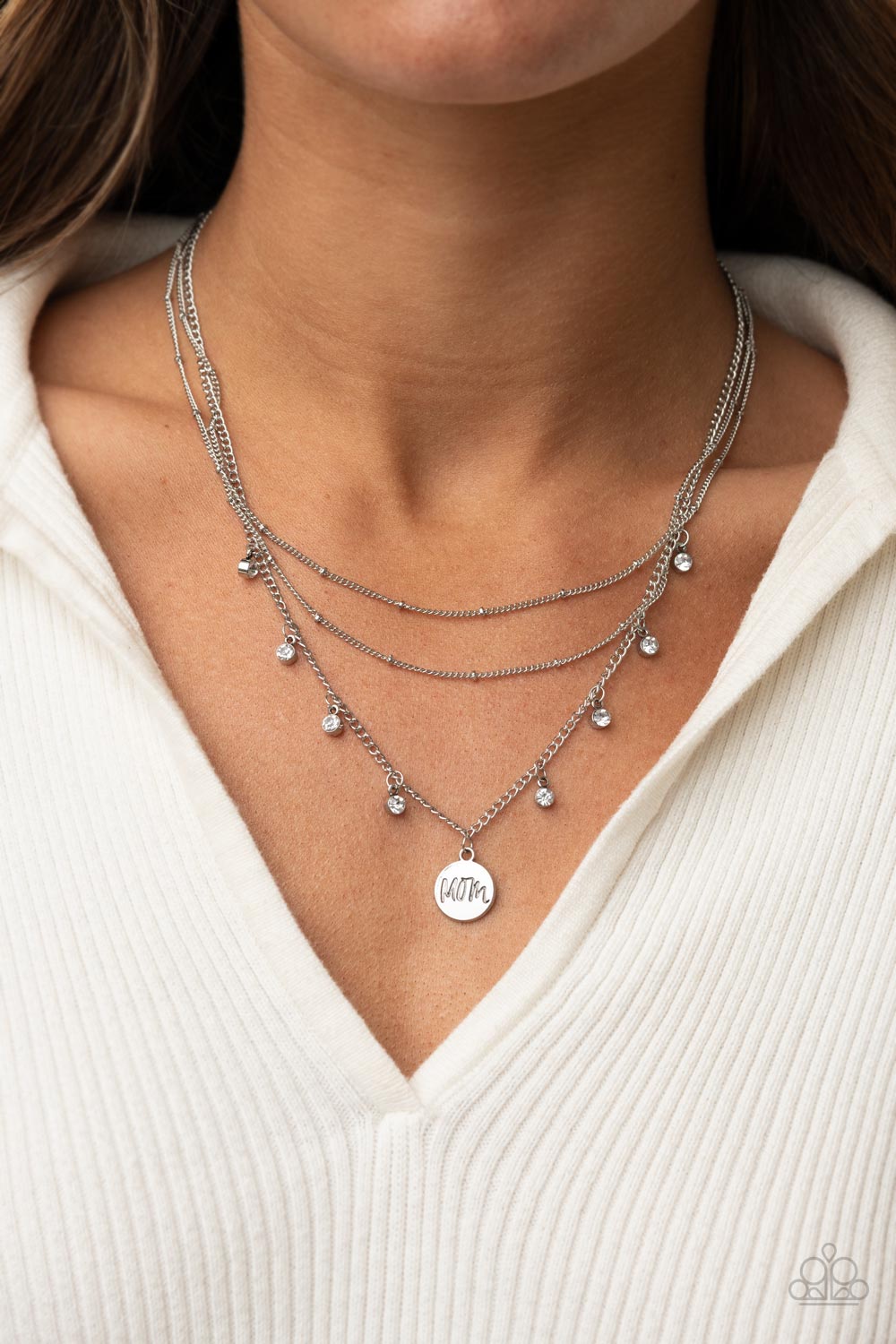 Ode To Mom - White Necklace - Paparazzi Accessories