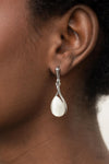Pampered Glow Up - White Post Earrings - Paparazzi Accessories