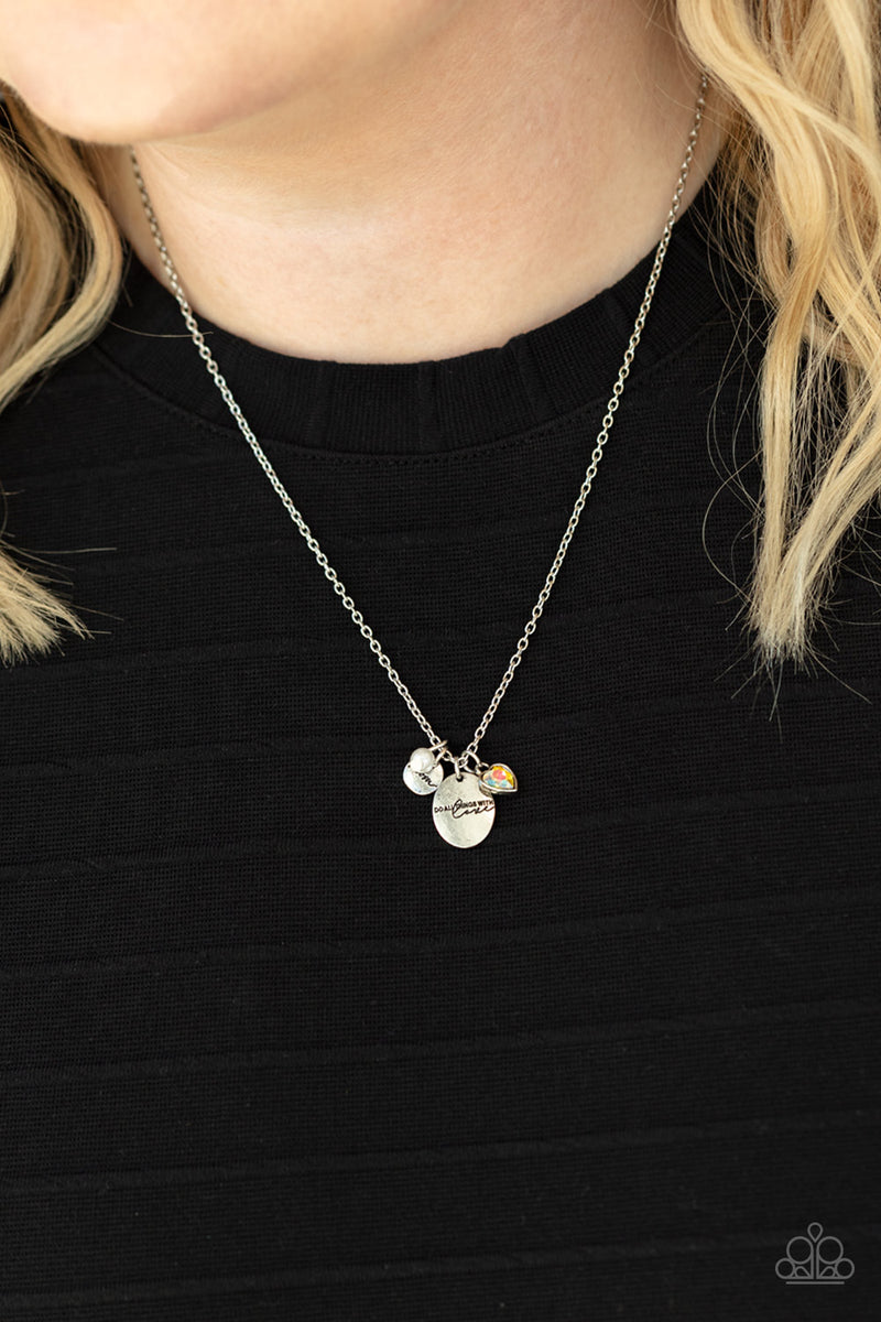 Super Mom - White Necklace - Paparazzi Accessories