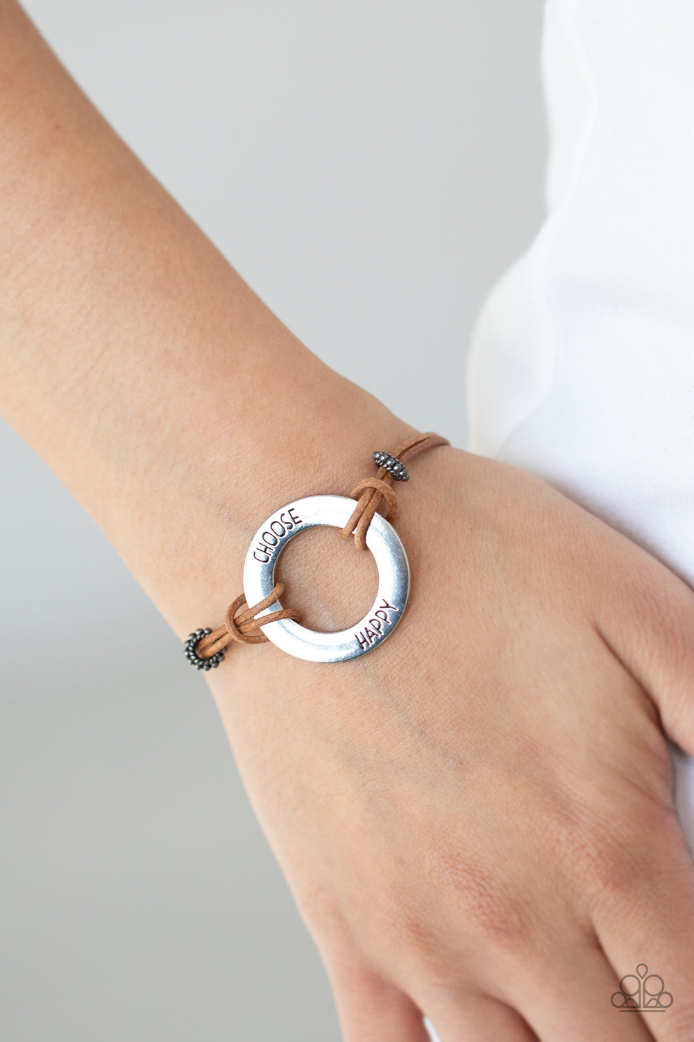 Choose Happy - Brown Bracelet - Paparazzi Accessories