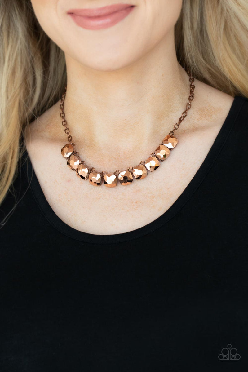 Radiance Squared - Copper Necklace - Paparazzi Accessories