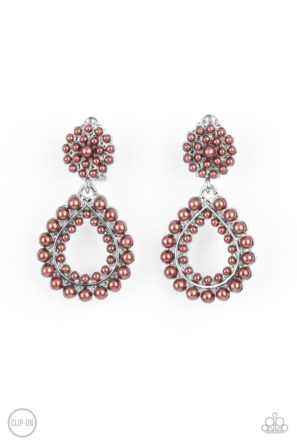 five-dollar-jewelry-discerning-droplets-brown-clip-on-paparazzi-accessories