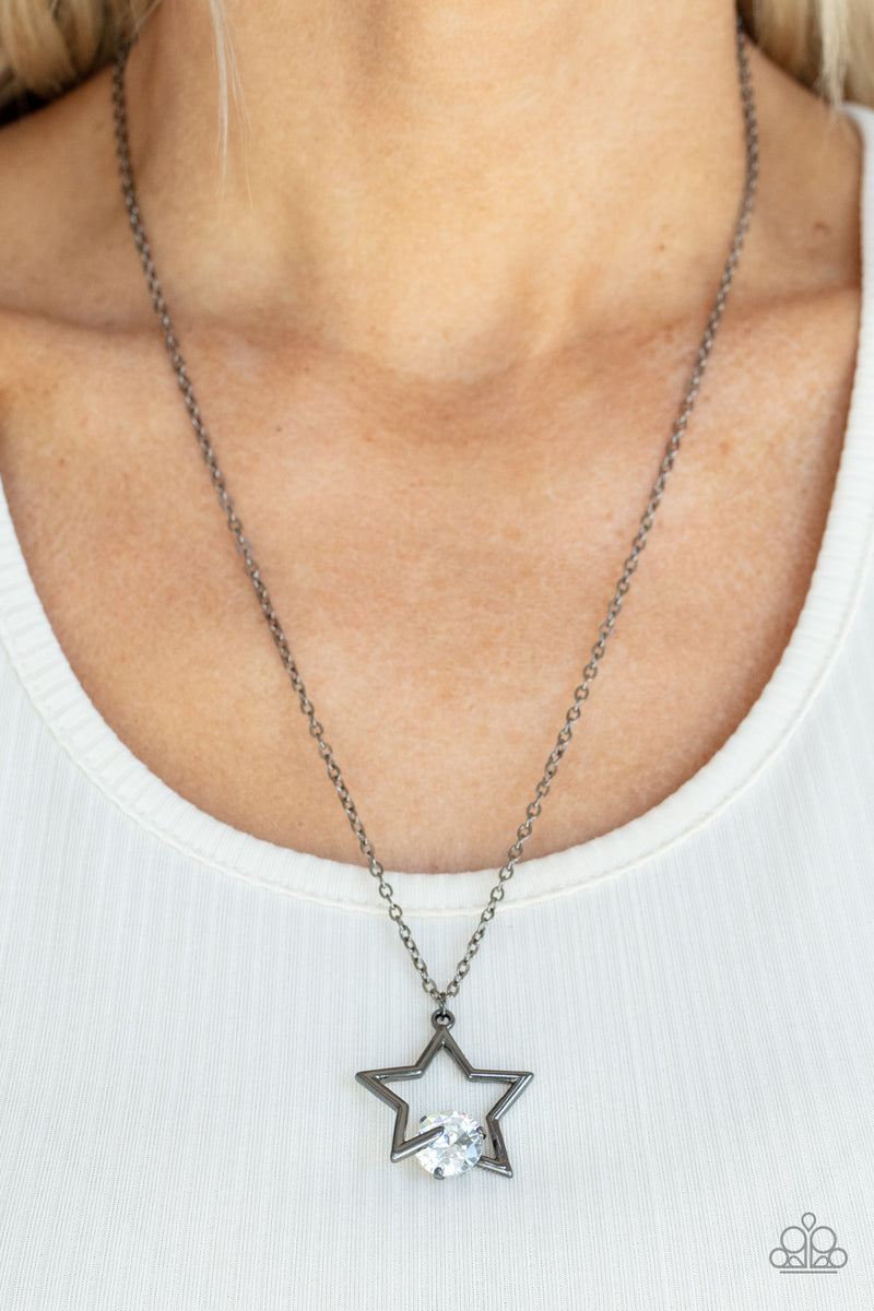 Starry Fireworks - Black Necklace - Paparazzi Accessories