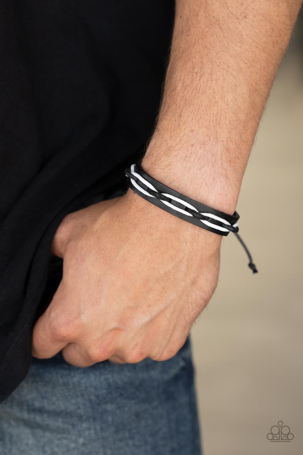 Lucky Locomotion - Unisex/ Men’s Black Bracelet - Paparazzi Accessories