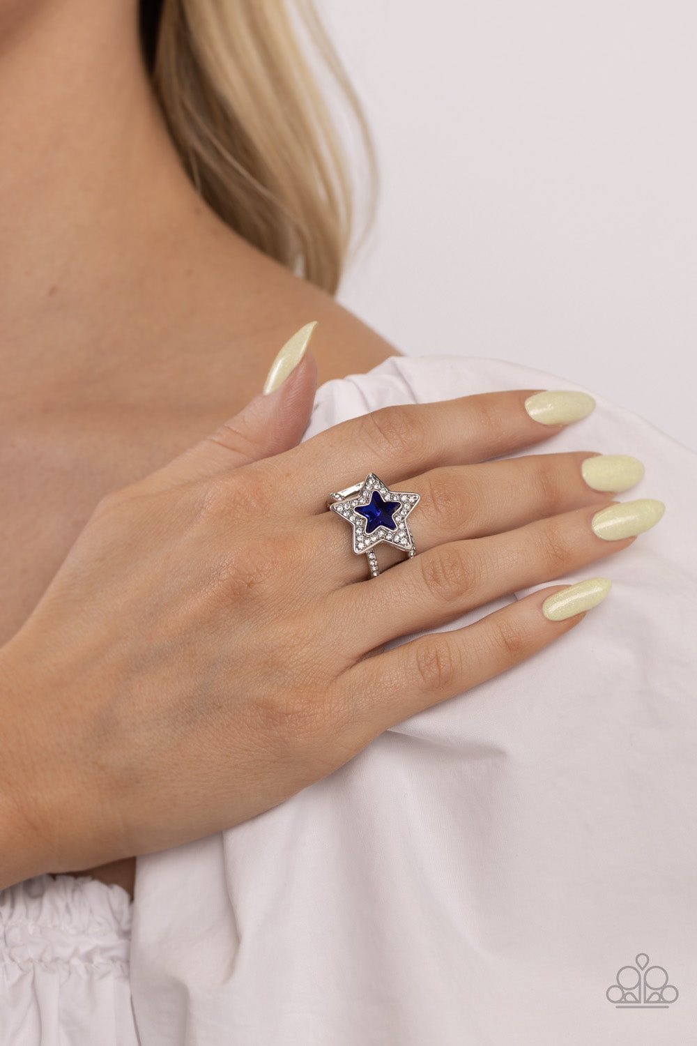 One Nation Under Sparkle - Blue Ring - Paparazzi Accessories