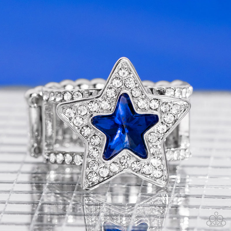 One Nation Under Sparkle - Blue Ring - Paparazzi Accessories