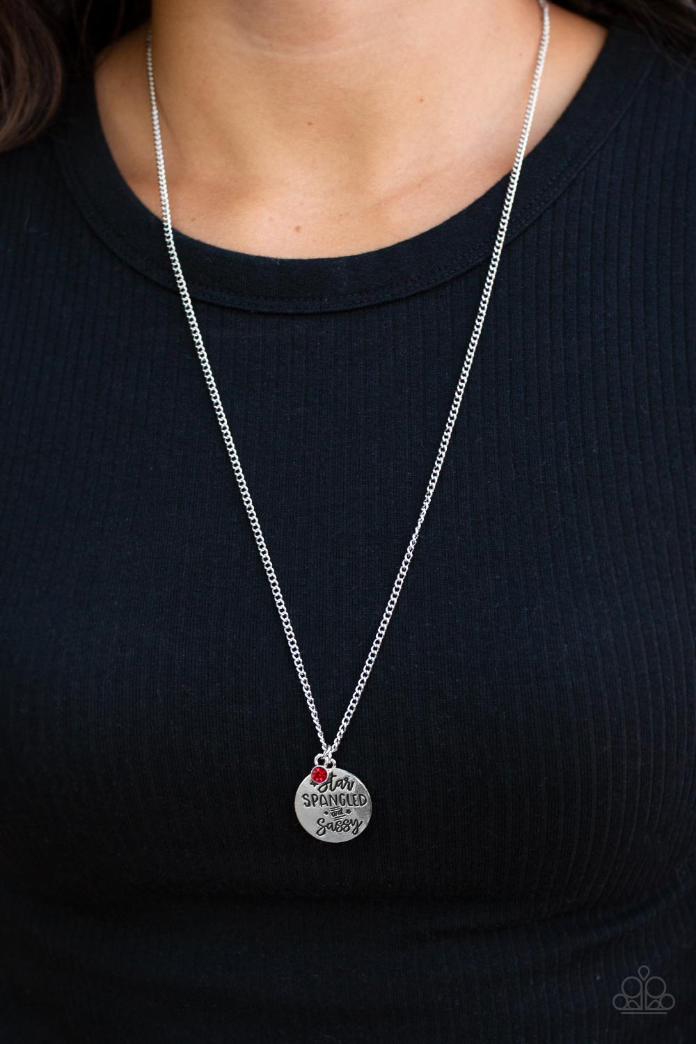 Star-Spangled Sass - Red Necklace - Paparazzi Accessories