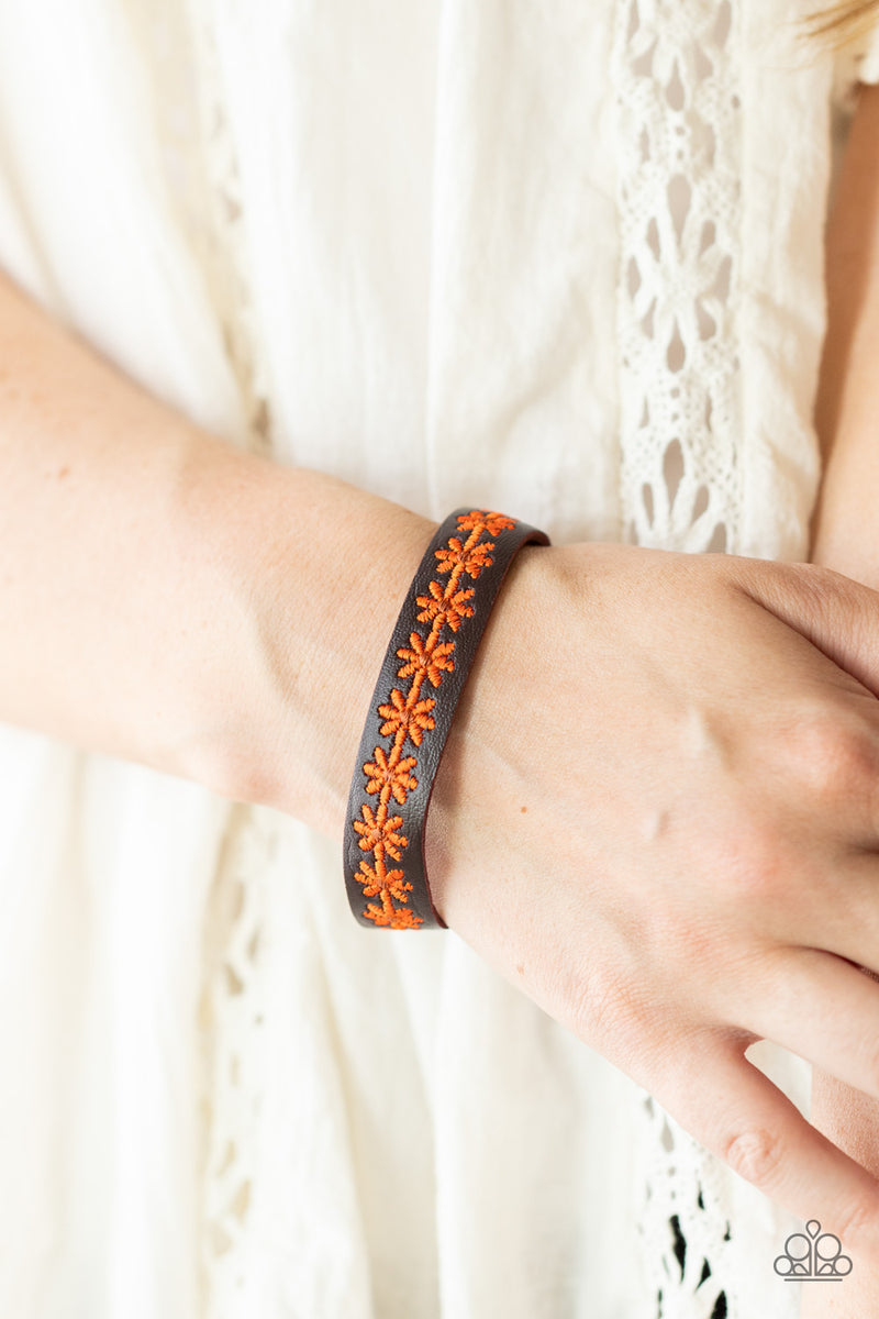 Wildflower Wayfarer - Orange Bracelet - Paparazzi Accessories