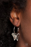 Butterfly Freestyle - Silver Earrings - Paparazzi Accessories