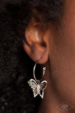 Butterfly Freestyle - Silver Earrings - Paparazzi Accessories
