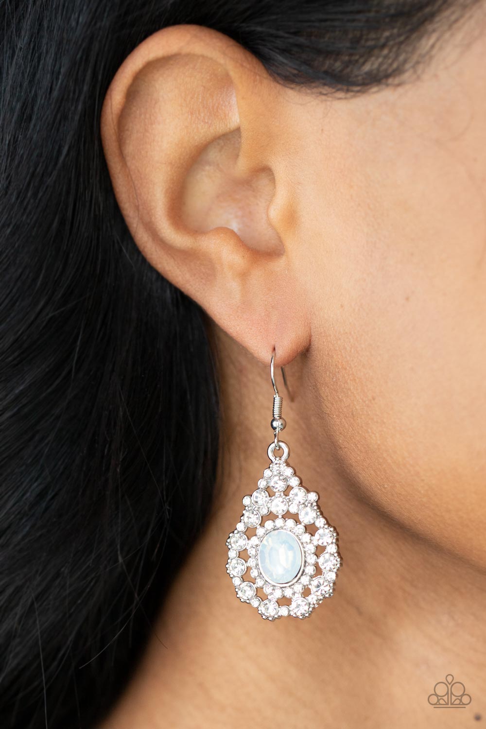 Celestial Charmer  - White Earrings - Paparazzi Accessories