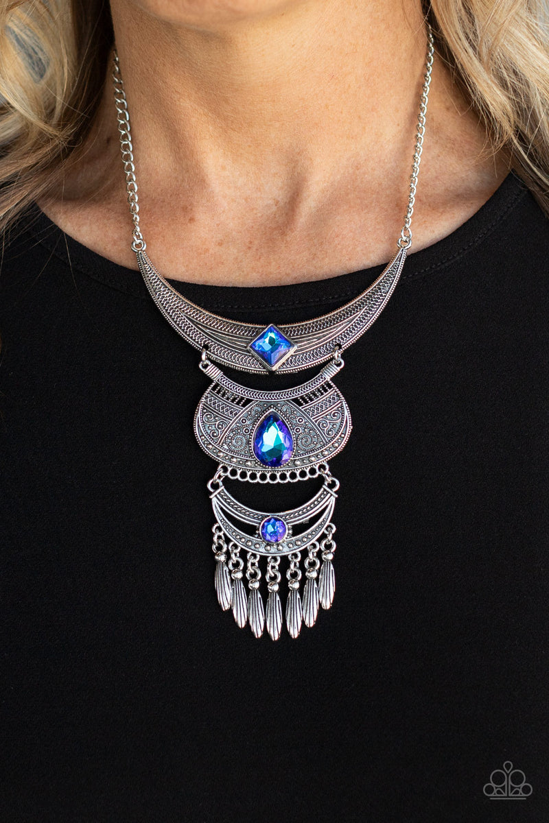 Lunar Enchantment - Blue Necklace - Paparazzi Accessories