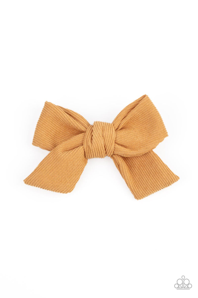 Corduroy Cowgirl - Yellow Hair Clip - Paparazzi Accessories