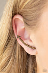 Give Me The SWOOP - Brass Post Earring Post Earrings - Paparazzi Accessories