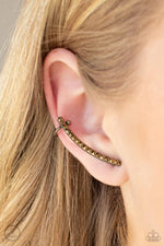Give Me The SWOOP - Brass Post Earring Post Earrings - Paparazzi Accessories