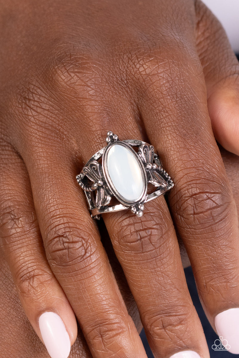 Dance of the Dragonflies - White Ring - Paparazzi Accessories