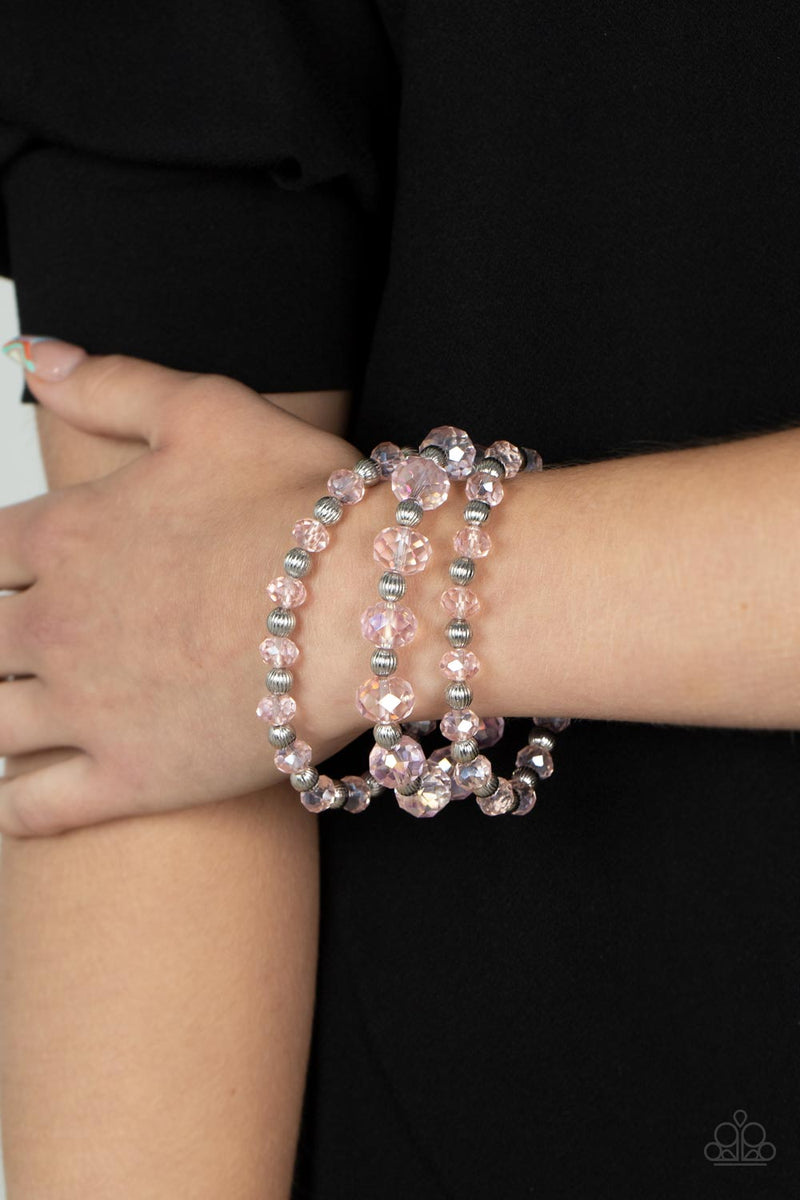 Eiffel Tower Tryst - Pink Bracelet - Paparazzi Accessories