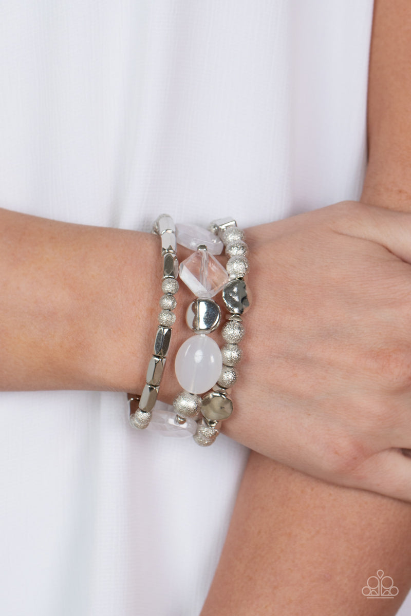 Marina Magic- White Bracelet - Paparazzi Accessories
