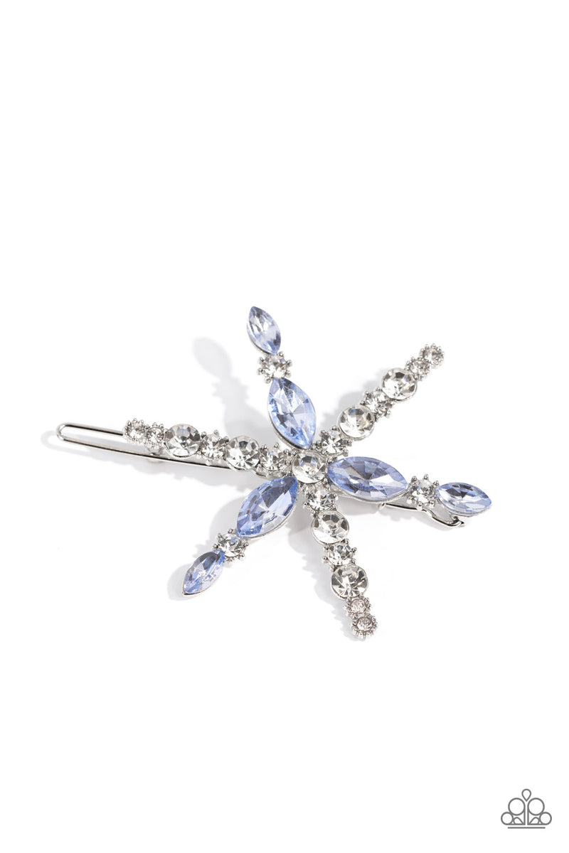 five-dollar-jewelry-celestial-candescence-blue-hair clip-paparazzi-accessories