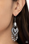 Dearly Debonair - White Earrings - Paparazzi Accessories