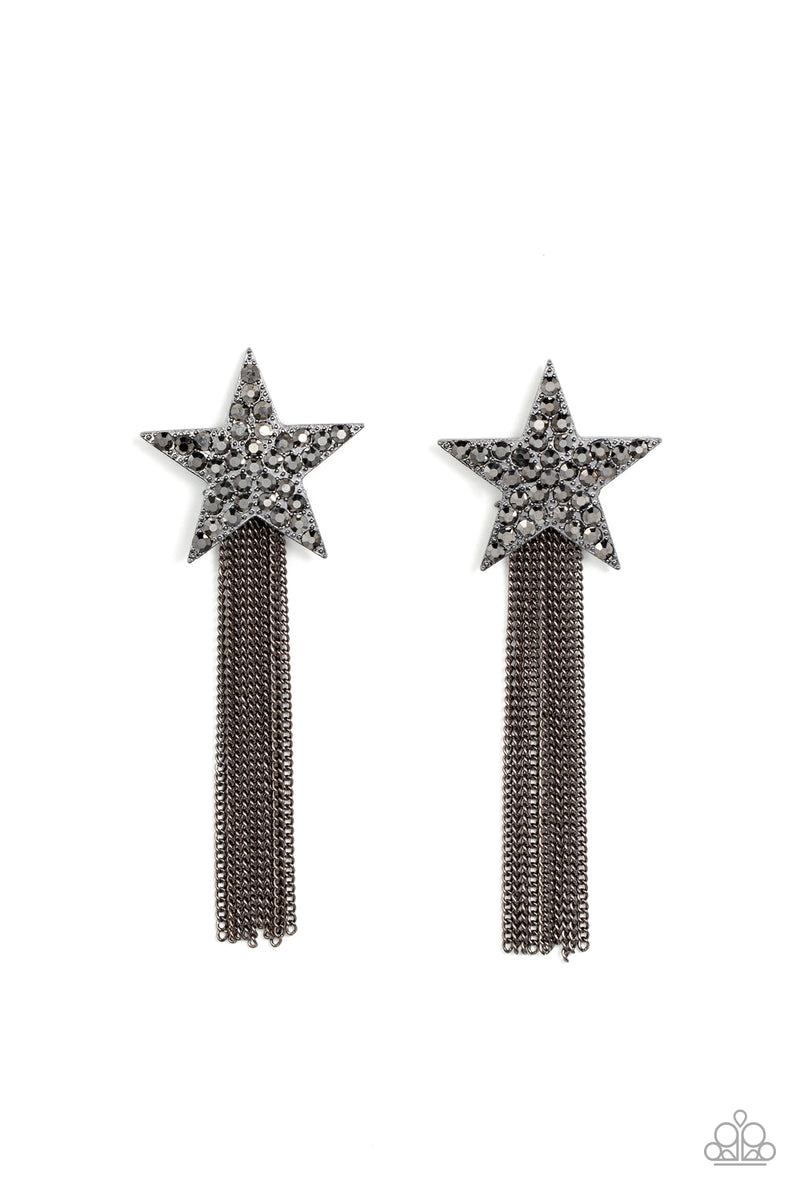 five-dollar-jewelry-superstar-solo-black-post earrings-paparazzi-accessories