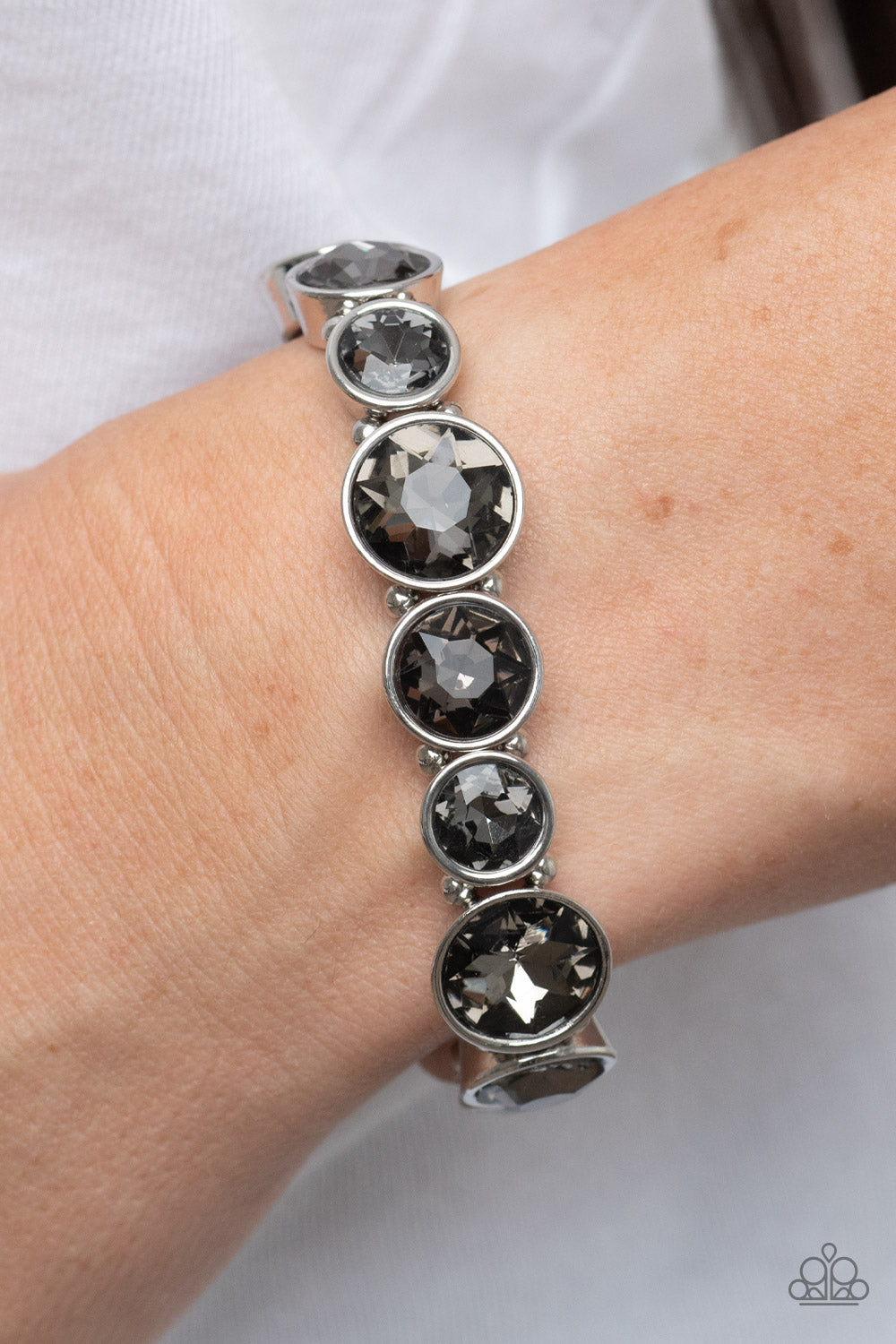 Twinkling Tease - Silver Bracelet - Paparazzi Accessories
