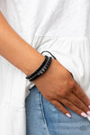 Hard to PLEATS - Black Bracelet - Paparazzi Accessories