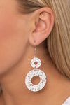 Cabo Courtyard - White Earrings - Paparazzi Accessories