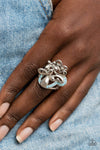 Fluttering Flashback - Blue Ring - Paparazzi Accessories
