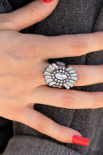 Daringly Deco - Black Ring - Paparazzi Accessories