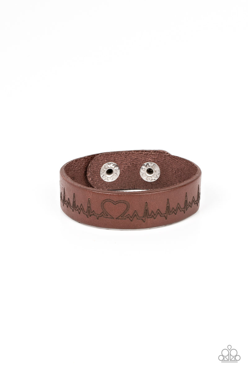 five-dollar-jewelry-haute-heartbeat-brown-bracelet-paparazzi-accessories