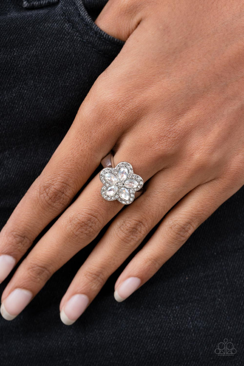 Efflorescent Envy - White Ring - Paparazzi Accessories