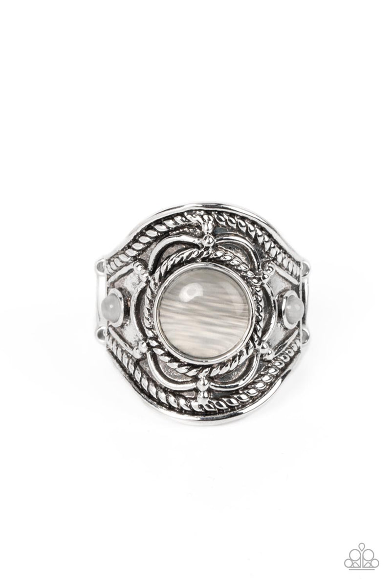 five-dollar-jewelry-exuberant-escapade-white-ring-paparazzi-accessories
