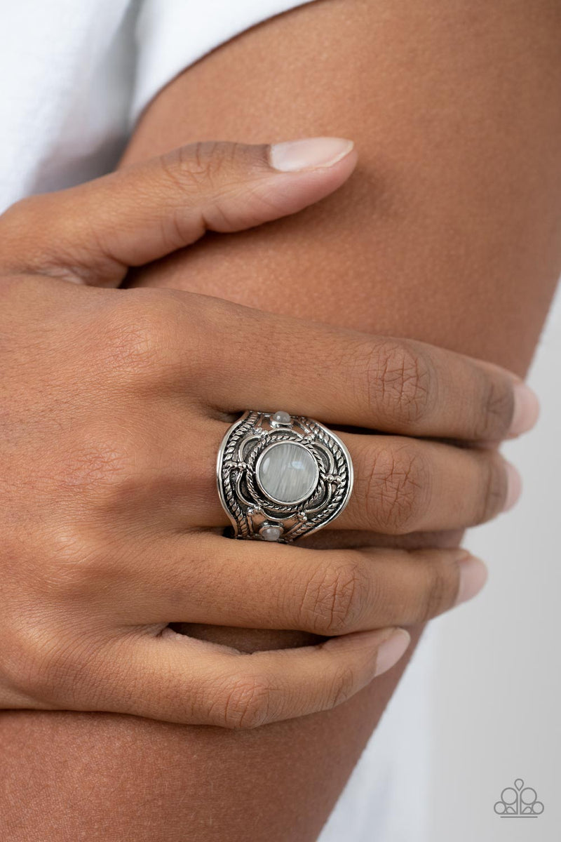 Exuberant Escapade - White Ring - Paparazzi Accessories
