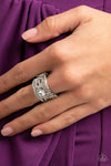 Doting on Dazzle - White Ring - Paparazzi Accessories