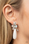 DIY Dazzle - White Post Earrings - Paparazzi Accessories