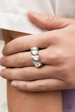 Bling or Bust - White Ring - Paparazzi Accessories