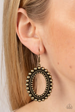 Homestead Hideaway - Brass Earrings - Paparazzi Accessories