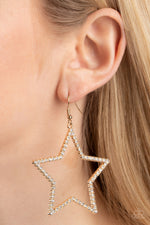 Supernova Sparkle - Gold Earrings - Paparazzi Accessories