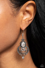 Castle Chateau - White Earrings - Paparazzi Accessories