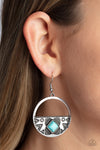 Sandstone Prairie - Blue Earrings - Paparazzi Accessories