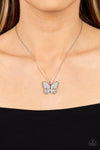 Flutter Forte - White Necklace - Paparazzi Accessories
