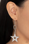 Cosmic Celebrity - White Earrings - Paparazzi Accessories